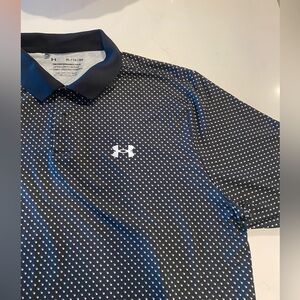 The Performance Polo by Under Armour ~ Men Short Sleeve / Black/White polka dot